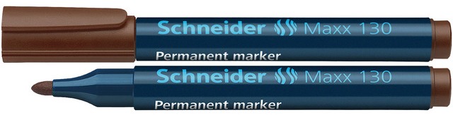 Permanent marker SCHNEIDER Maxx 130, varf rotund 1-3mm - maro