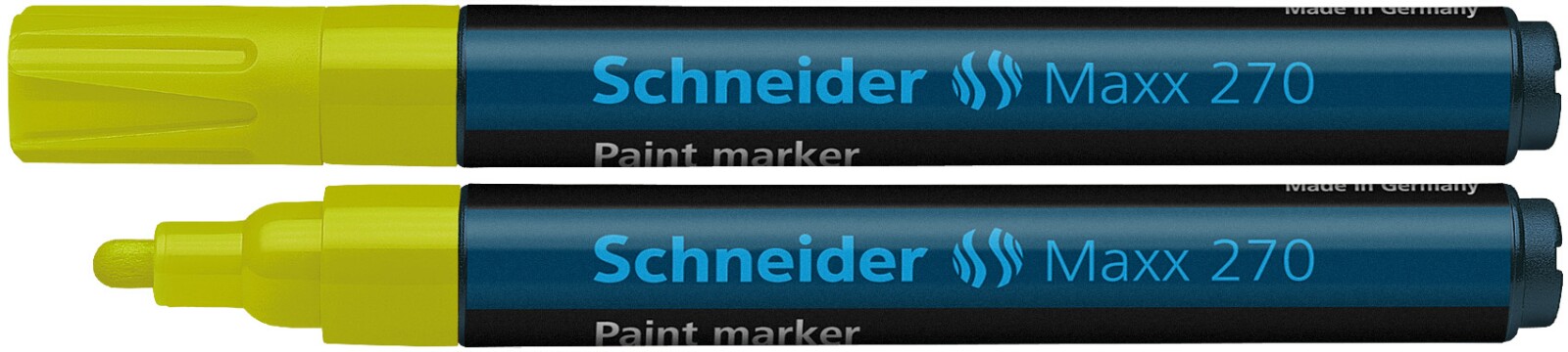 Marker cu vopsea SCHNEIDER Maxx 270, varf rotund 1-3mm - galben