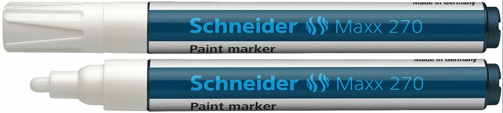 Marker cu vopsea SCHNEIDER Maxx 270, varf rotund 1-3mm - alb