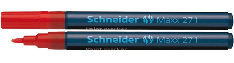 Marker cu vopsea SCHNEIDER Maxx 271, varf rotund 1-2mm - rosu