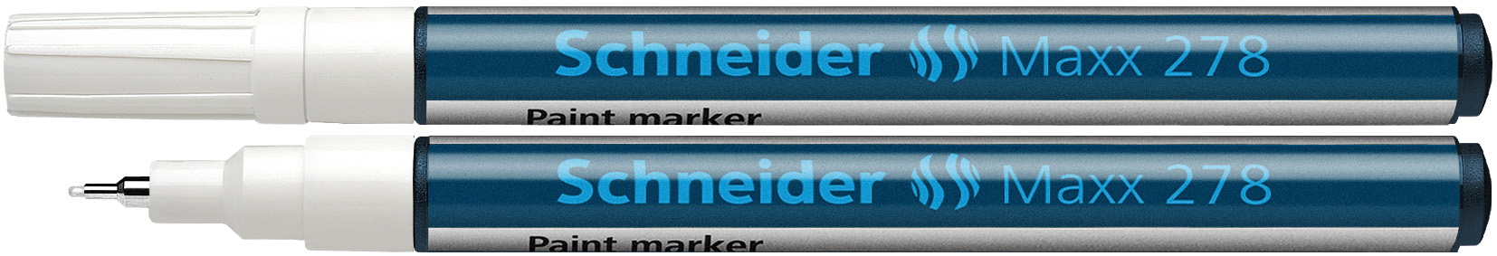 Marker cu vopsea SCHNEIDER Maxx 278, varf rotund 0.8mm - alb