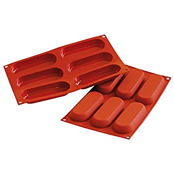 Forma din silicon pentru 6 piscoturie, capacitate 6x83ml, silicon de culoare rosie