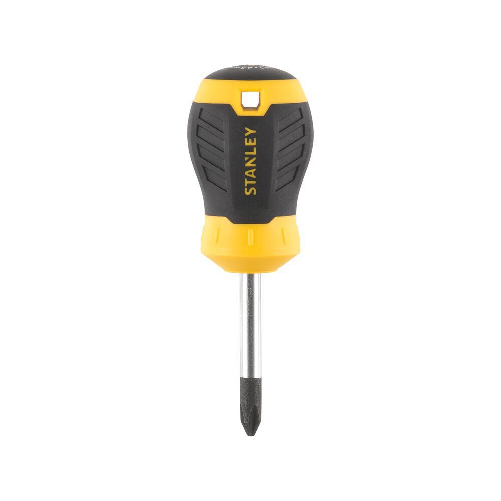 Stanley STHT16157-0, surubelnita Stubby scurta Cushion Grip cu varful cruce PH2 si lungimea tijei de 45mm, PH2x45