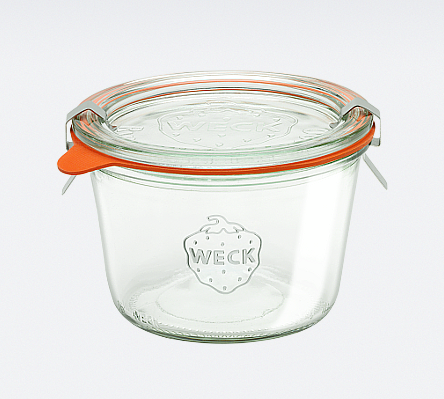 Borcan cu capac, model mold, din sticla, capacitate 370ml