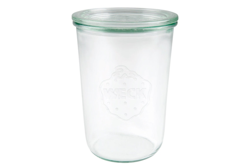 Borcan cu capac, model mold, din sticla, capacitate 850ml