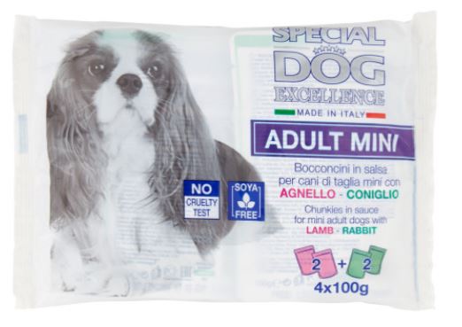 Hrana Umeda Pentru Caini, Special Dog Excellence, Adult Mini, Miel Si Iepure, 4x100 g