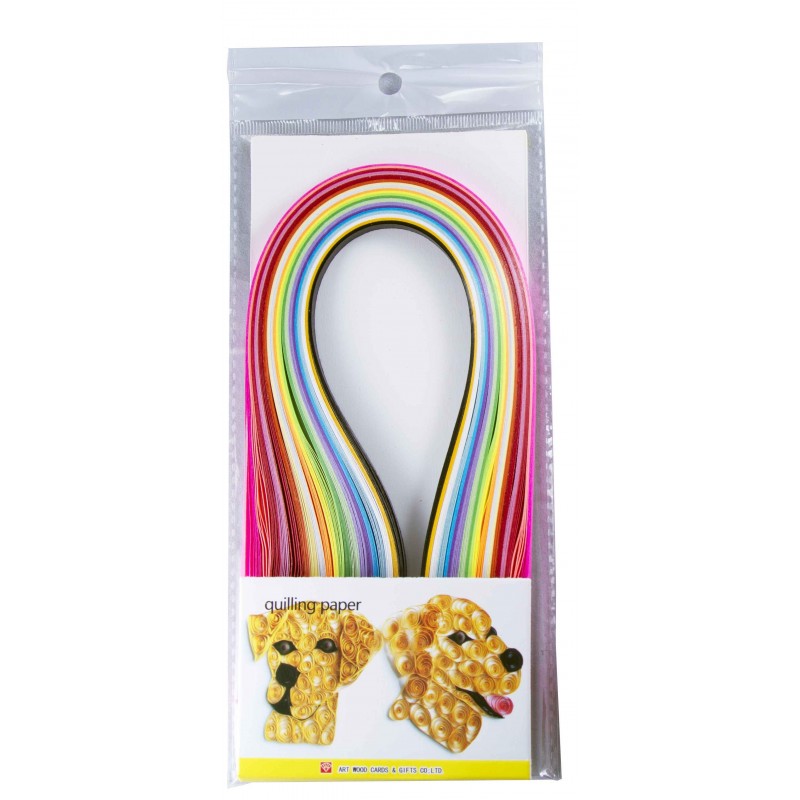 Hartie quilling, 0.5x39cm, diverse culori, neon, set 150-160 buc, CNX