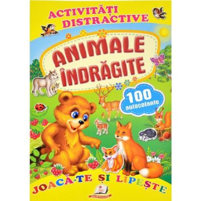 Activitati distractive. Animale indragite. 100 autocolante