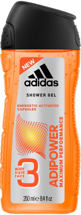 ADIDAS MEN 3IN1 GEL DE DUS 250ML ADIPOWER