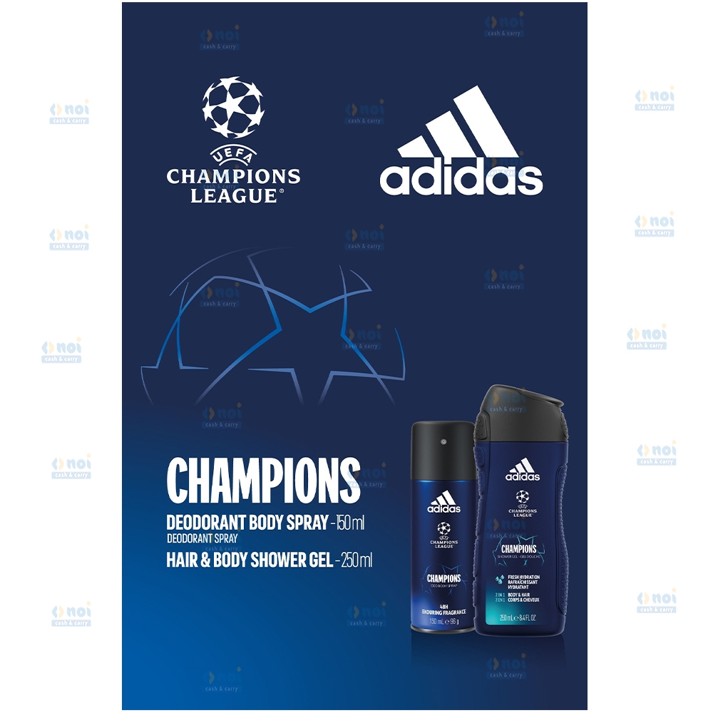 ADIDAS MEN CHAMPIONS DEO SPRAY150+GEL DUS250 SET CADOU