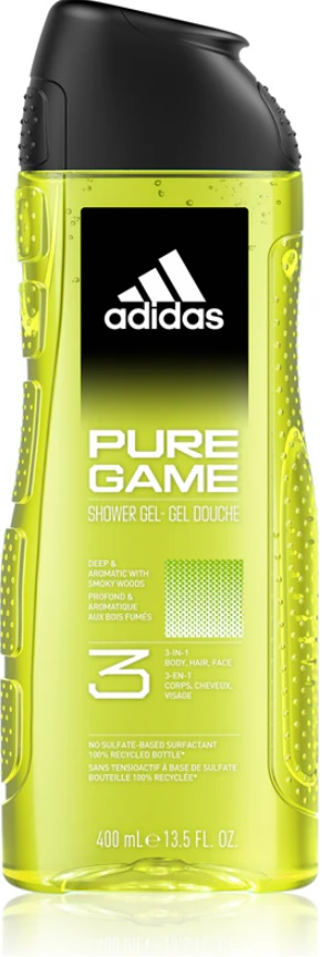 ADIDAS MEN GEL DE DUS 400ML 3IN1 PURE GAME