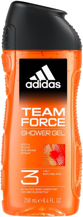 ADIDAS MEN 3IN1 GEL DE DUS 250ML TEAM FORCE