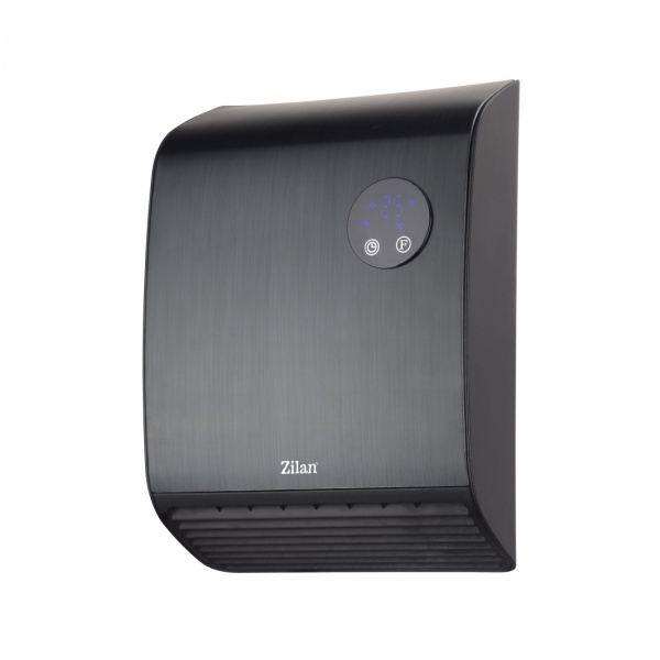 Aeroterma de perete negru, putere 2000W, desplay LED, senzor de pierdere a caldurii, Zilan