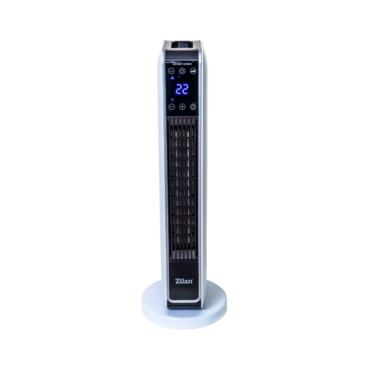 Aeroterma ceramica turn, putere 2200W, Ecran cu atungere Timer 8H, Zilan