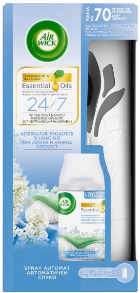 Odorizant de camera, Aparat+Rezerva liliac alb 250 ml, Air Wick Freshmatic