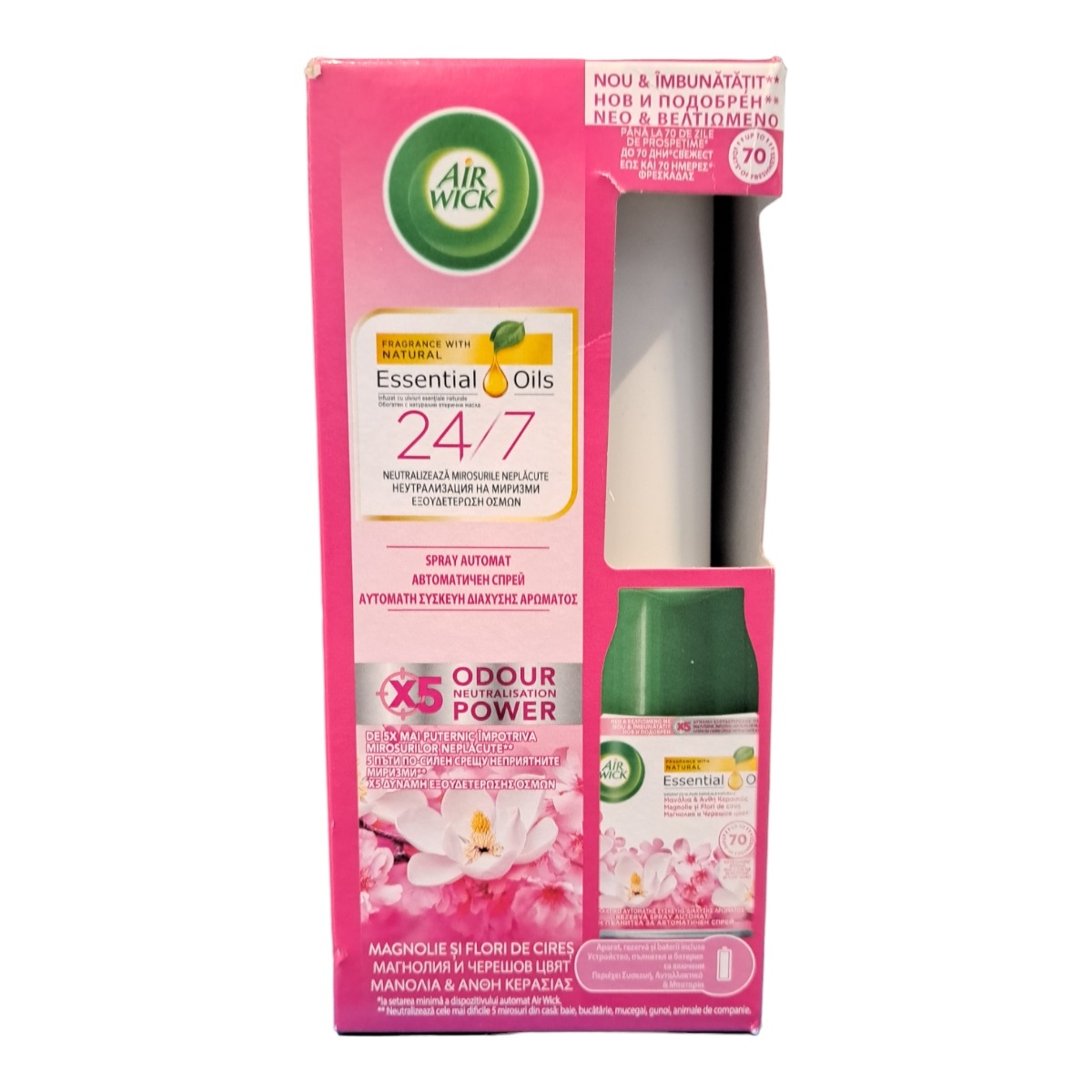 AIRWICK FRESHMATIC APARAT+REZERVA ODORIZANT CAM. 250ML MAGNOLIA