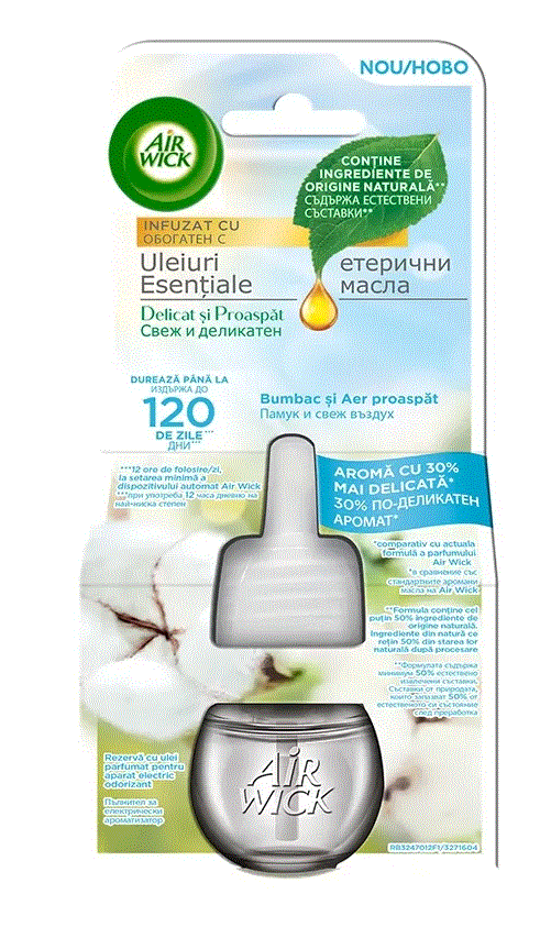 AIRWICK ODORIZANT CAM. EL. REZ. 19ML COTTON