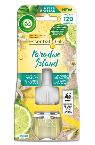 AIRWICK ODORIZANT CAM. EL. REZ. 19ML PARADISE ISLAND SICILIAN BERGAMOT