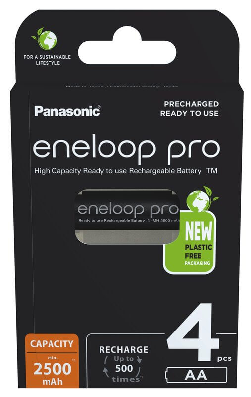Acumulatori Eneloop Pro 4 x AA R6 2500mAh Eco, Panasonic
