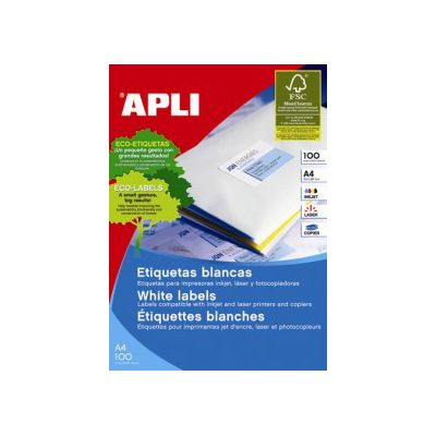 Etichete autoadezive Apli, 8/A4, cu colturi rotunjite, 800 buc
