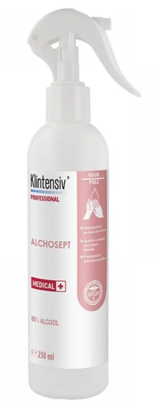 Dezinfectant pentru maini si tegumente, 250 ml, Alchosept, Klintensiv