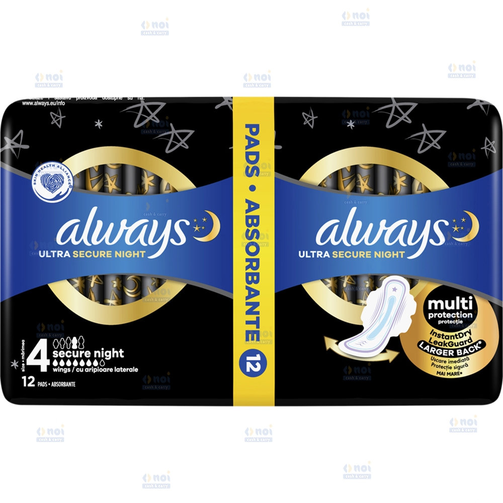 ALWAYS ABSORBANTE ULTRA SECURE NIGHT NR4 12BUC