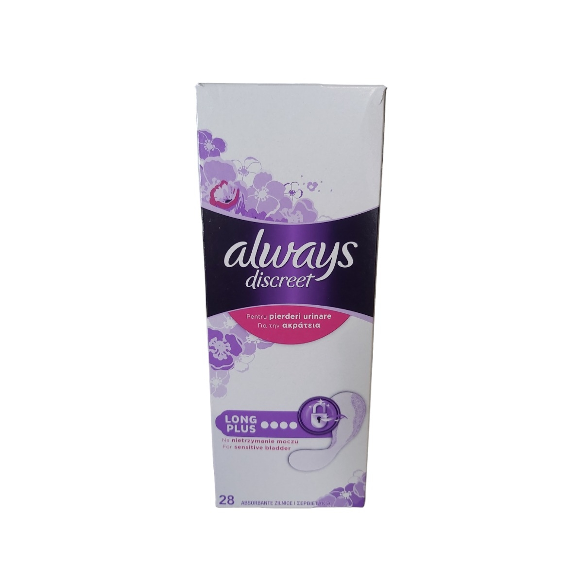 ALWAYS DISCREET ABSORBANTE ZILNICE INCONTINENTA URINARA LONG+ NR4 28BUC