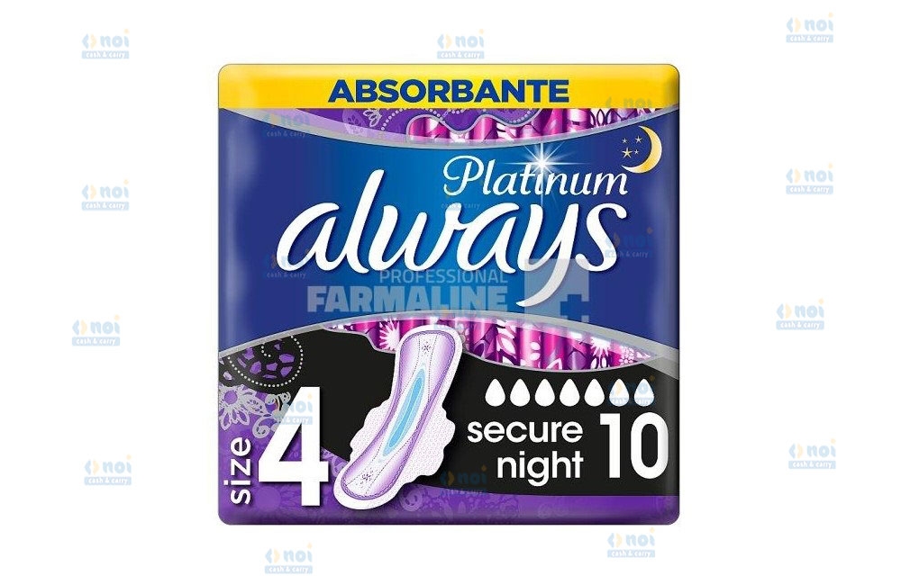ALWAYS PLATINUM ABSORBANTE SECURE NIGHT NR4 10BUC
