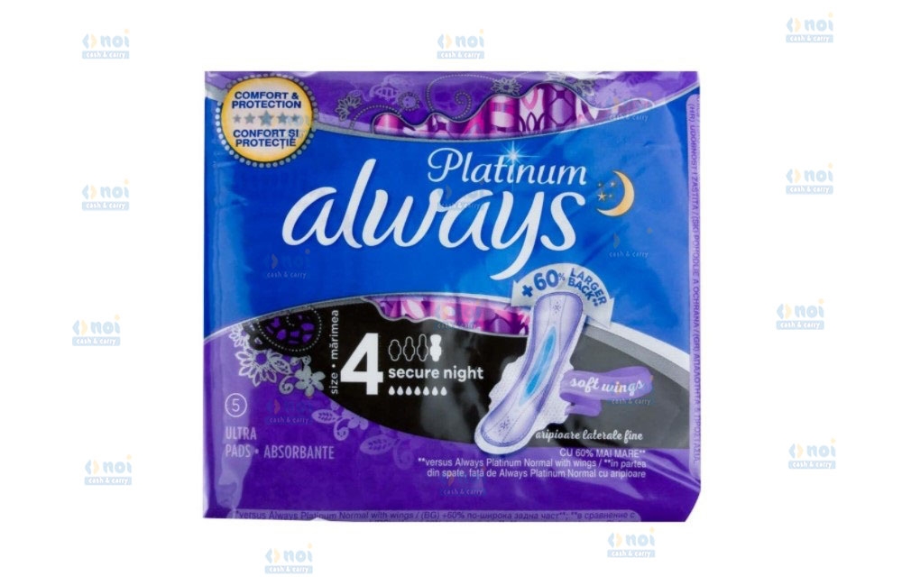 ALWAYS PLATINUM ABSORBANTE SECURE NIGHT NR4 3x5BUC