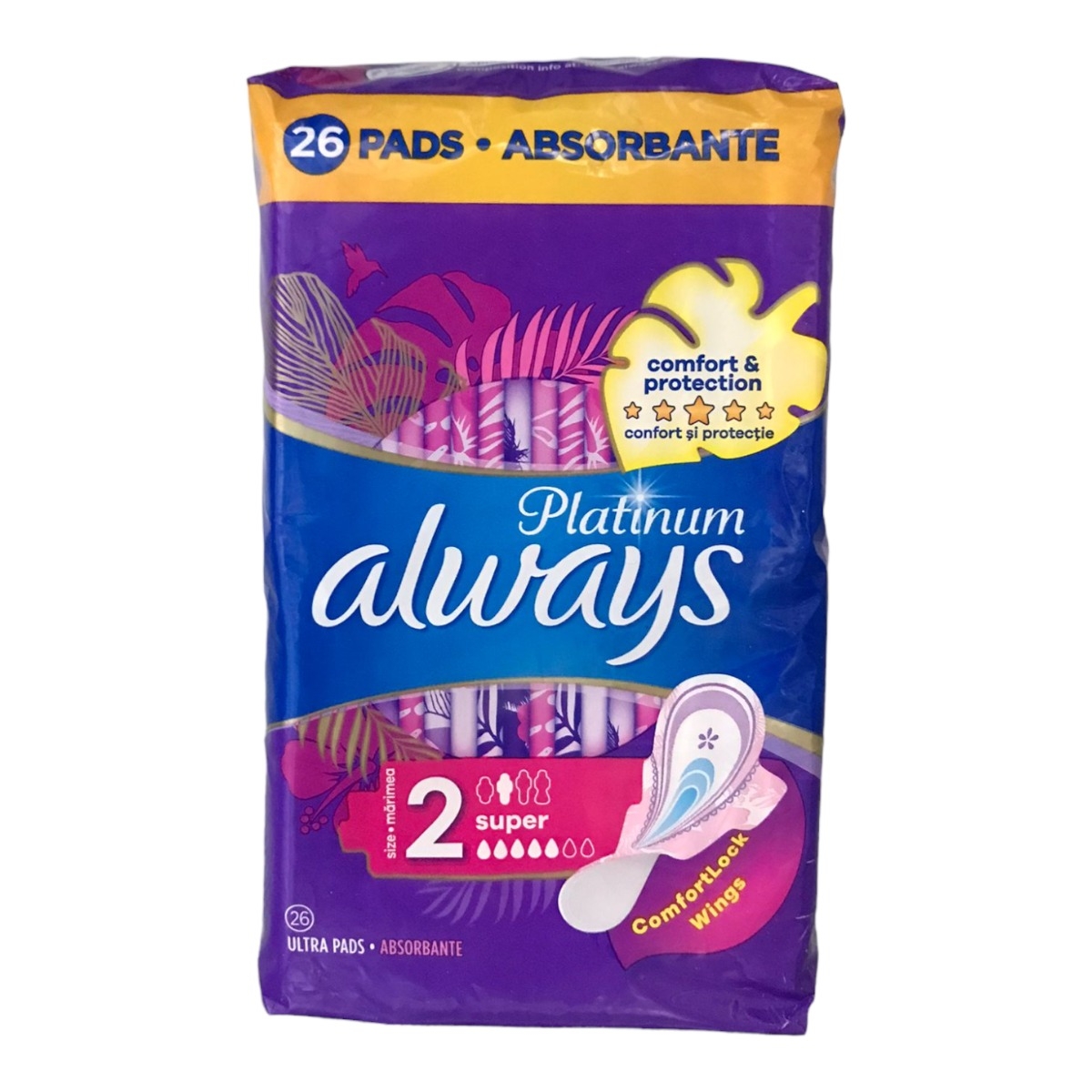 ALWAYS PLATINUM ABSORBANTE SUPER QUATRO NR2 26BUC