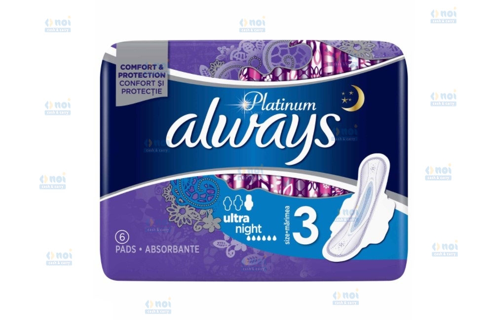 ALWAYS PLATINUM ABSORBANTE ULTRA NIGHT NR3 6BUC