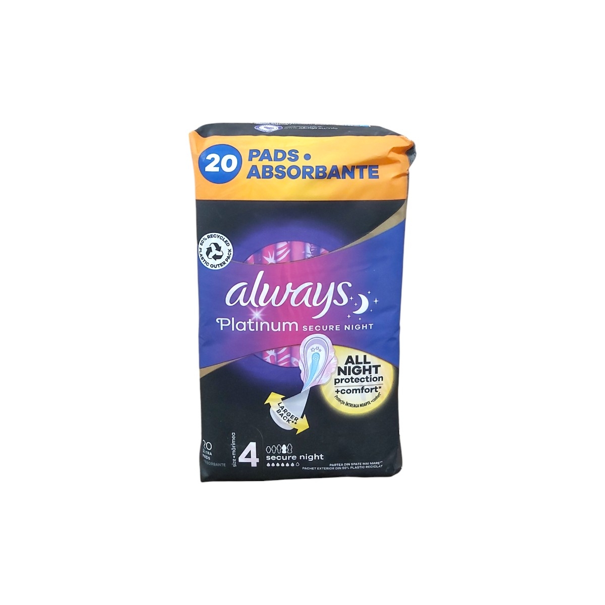 ALWAYS PLATINUM ABSORBANTE ULTRA SECURE NIGHT NR4 20BUC