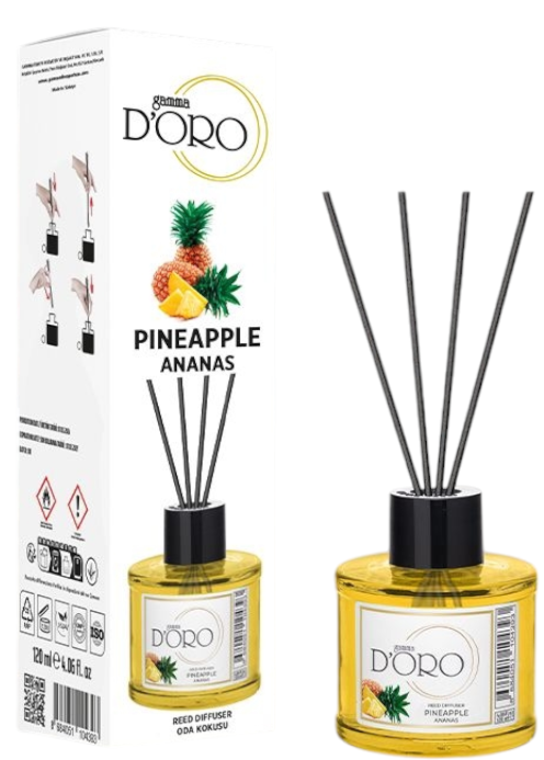 Odorizant camera cu betisoare aroma de Ananas, 120 ml, gamma D\'ORO