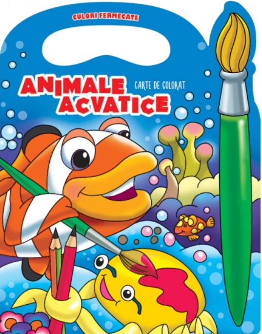 Carte de colorat. Animale acvatice