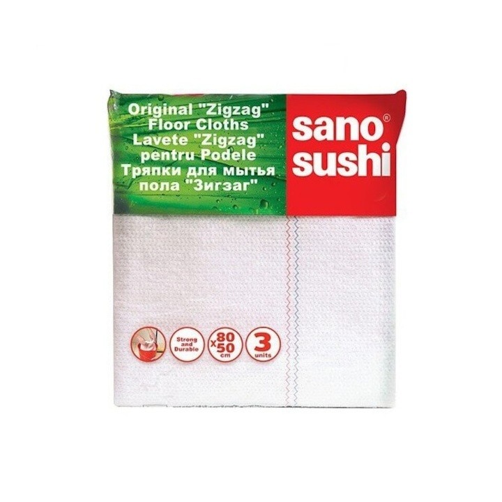 Sano Sushi Lavete Pentru Pardoseala Zigzag Floor Cloth 3 bucati