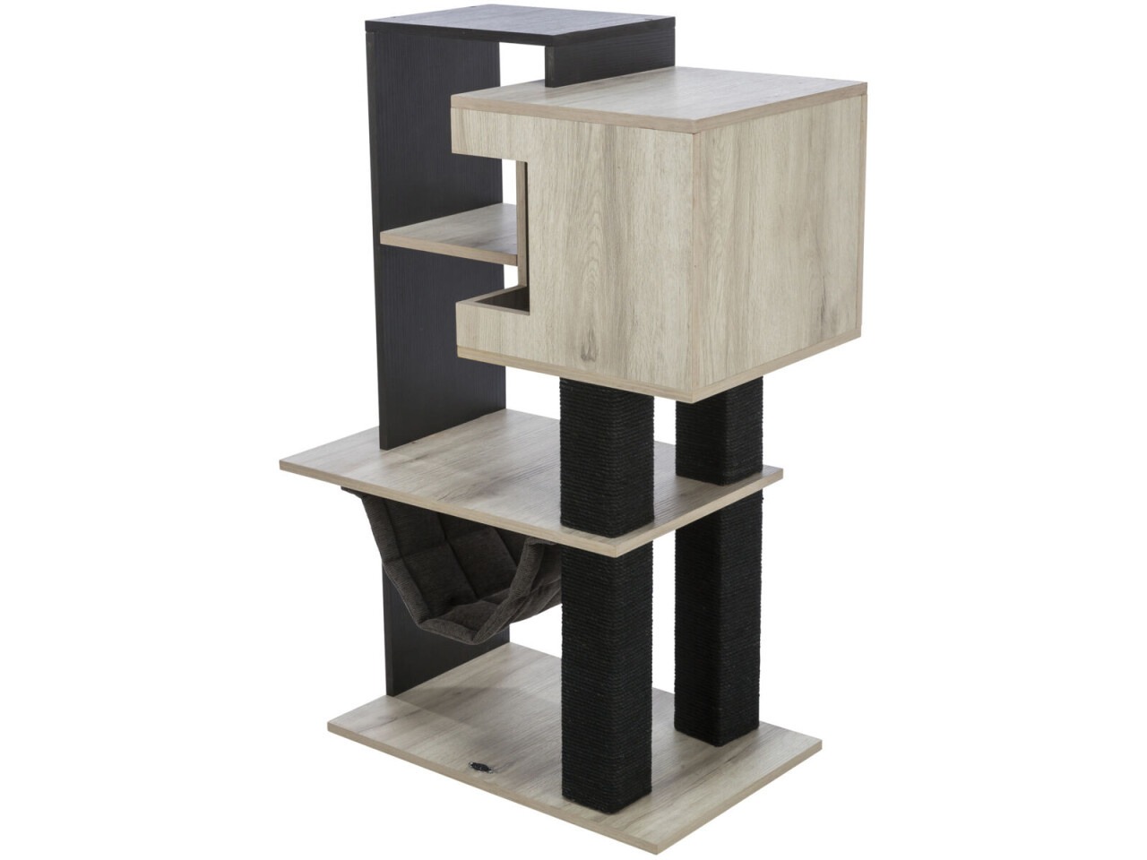 Trixie Ansamblu Cat Tree CityStyle, 58 x 38 x 98 cm, Gri/Negru, 44724