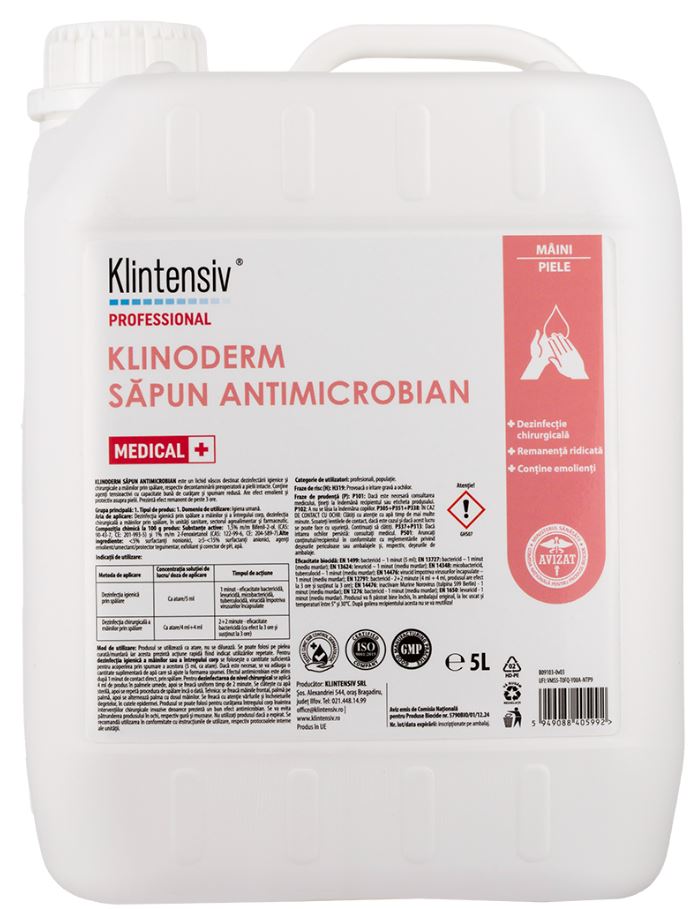 Sapun antimicrobian fara parfum 5L, Klinoderm