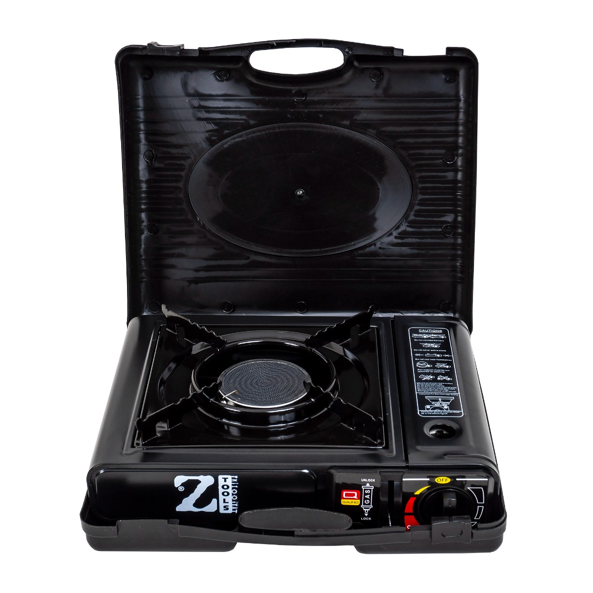 Aragaz camping, dubla alimentare butelie spray sau gaz,negru, Z-TOOLS