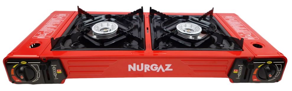 Aragaz Camping Portabil, 2 Arzatoare, Aprindere Automata, Nurgaz