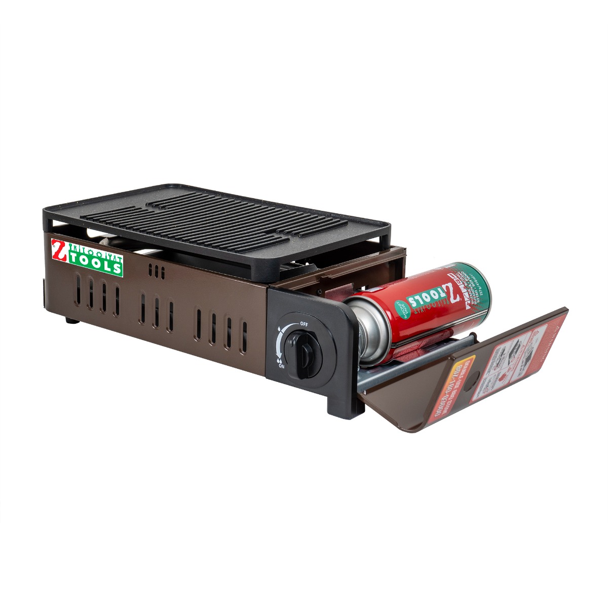 Aragaz camping cu arzator mare, 2.2Kw, cu gril si tava, Z-tools