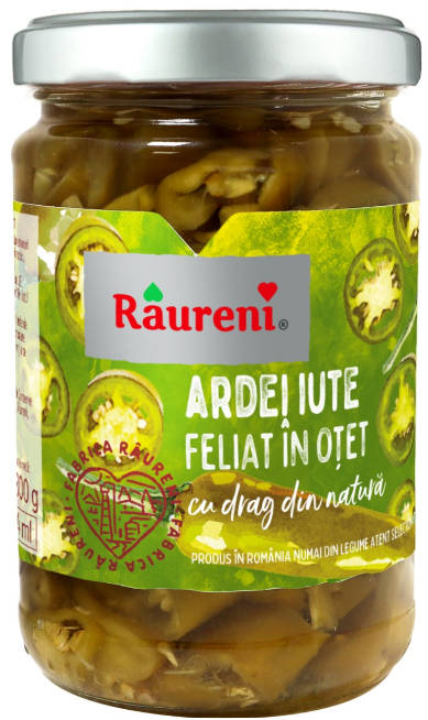 Ardei iute feliat in otet, 300g Raureni