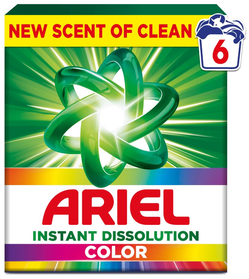 Detergent pudra automat, Color, 390g, 6 spalari, Ariel