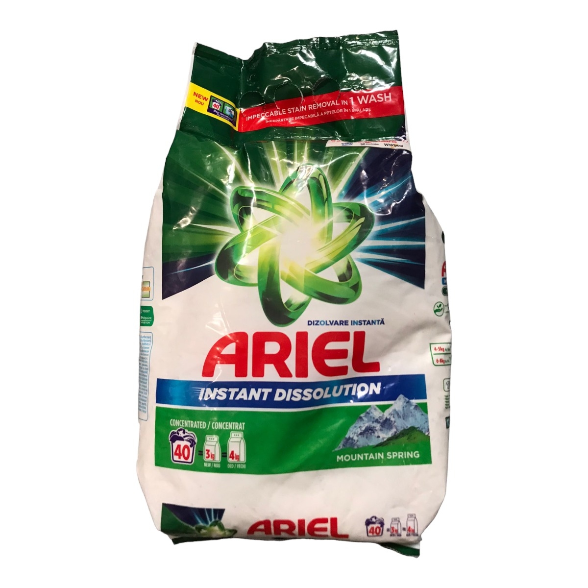 ARIEL DETERGENT PUDRA AUTOMAT 3KG MOUNTAIN SPRING 40 SPALARI