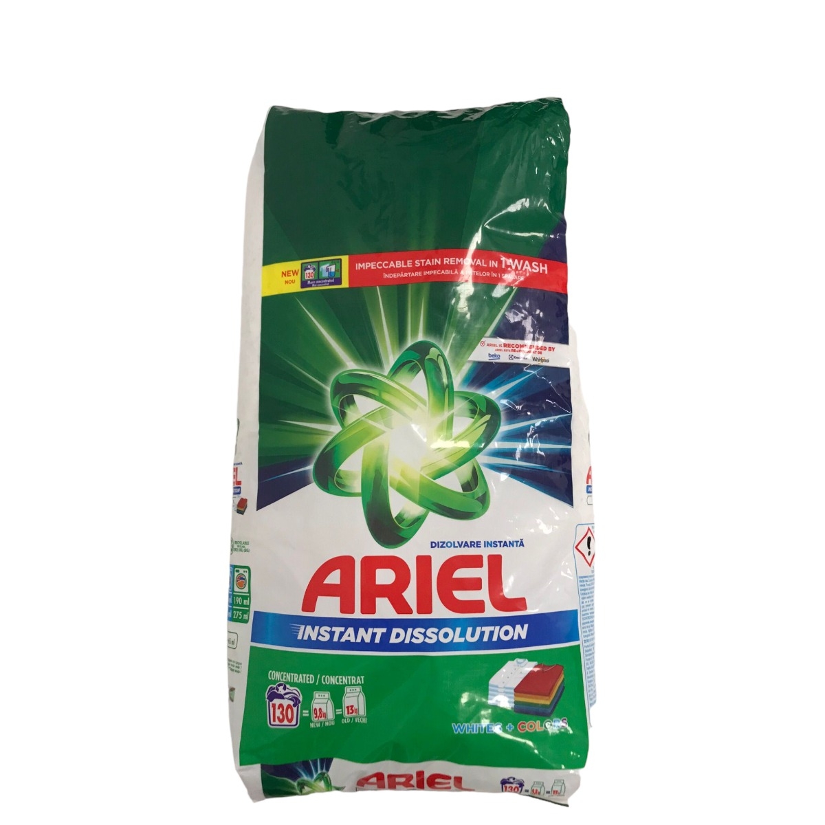 ARIEL DETERGENT PUDRA AUTOMAT 9.8KG WHITES COLORS 130 SPALARI