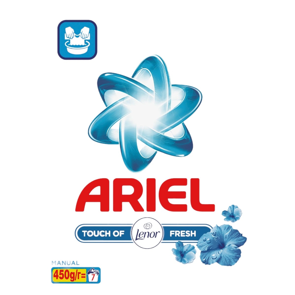 ARIEL DETERGENT PUDRA MANUAL 450G TOUCH OF LENOR FRESH