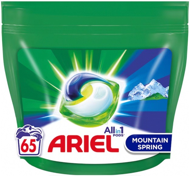Detergent de rufe capsule 65 spalari, Ariel - All In One Pods Mountain Spring