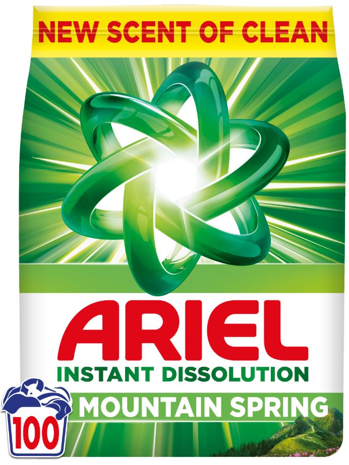 Detergent Pudra Automat, Mountain Spring, 6.5kg, 100 spalari, Ariel