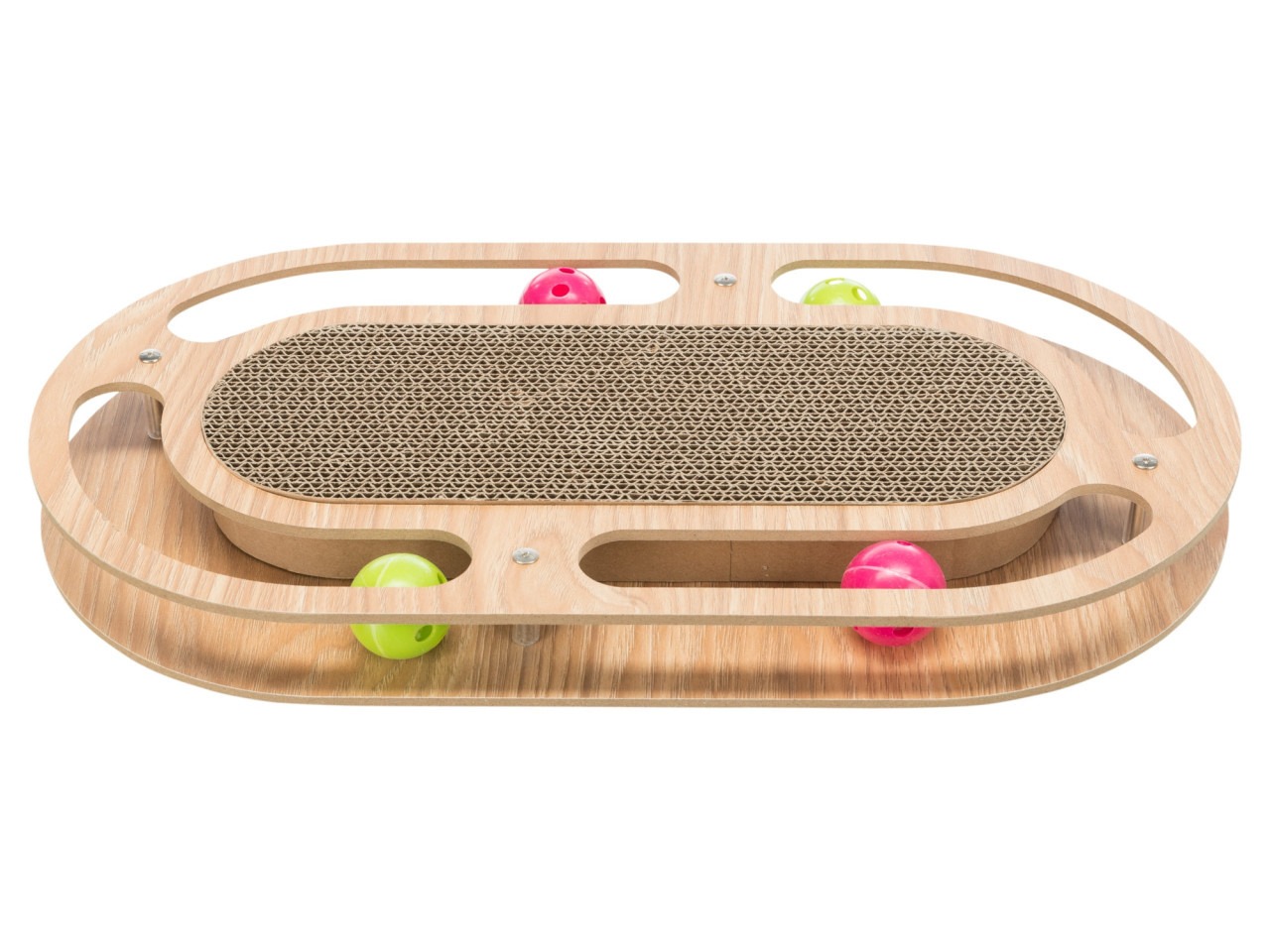 Trixie Carton De Zgariat, Cu Cadru De Lemn Si 4 Mingi, 46x4x25 cm, 48020