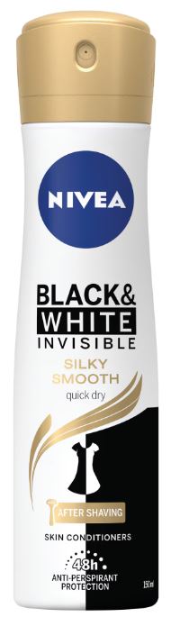 NIVEA DEO SPRAY 150ML INVISIBLE B&W SILKY SMOOTH