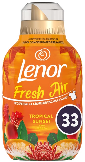 Balsam de rufe 33 spalari, 462 ml, Lenor - Fresh Air Tropical Sunset